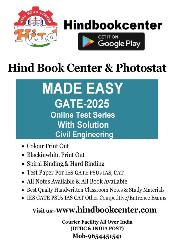 GATE 2025 TEST SERIES WITH SOLUTION CIVIL ENGINEERING MADE EASY