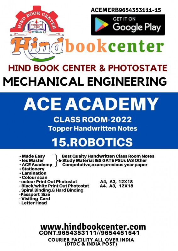 Mechanical Engineering Handwritten Notes : Robotics ACE ACADEMY