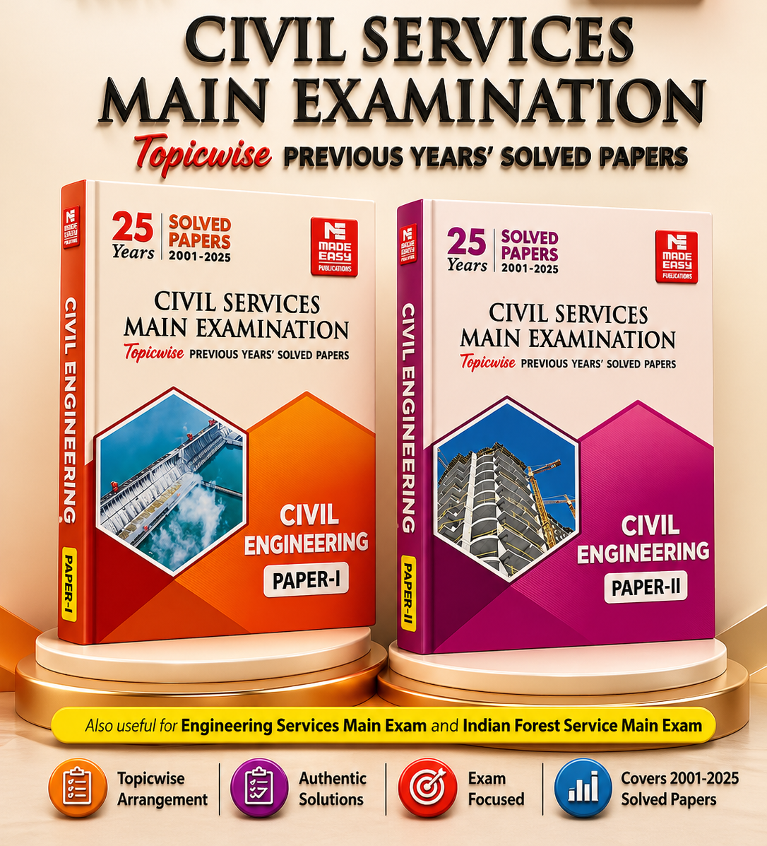 Civil Services Main Examination Civil Engineering (Paper-I) by MADE EASY CSE Mains 2026 Civil Engineering Solved Paper 1,2 MADE EASY