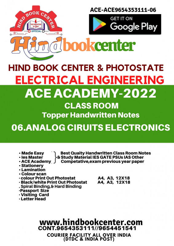 Electrical Engineering Handwritten Notes Analog Electronics ACE ACADEMY