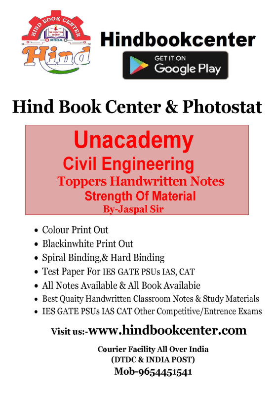 Strength Of Material By-Jaspal Sir Unacademy Handwritten Notes Civil Engineering