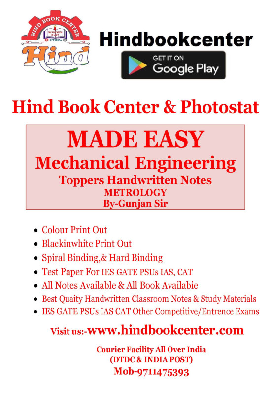 Metrology  By-Gunjan Sir Handwritten Notes Mechanical Engineering Made Easy