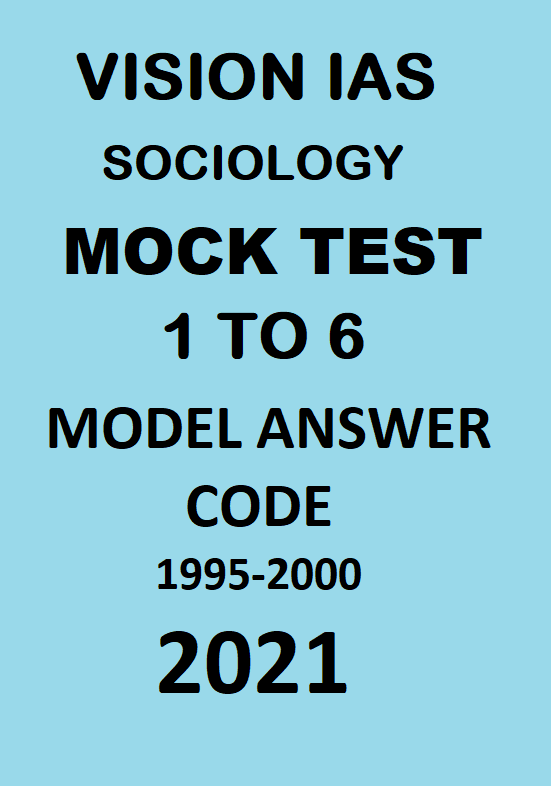 VISION IAS SOCIOLOGY MOCK TEST 1 TO 6 ENGLISH MEDIUM 2021