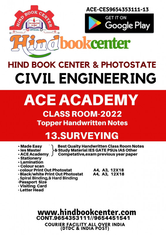 Surveying Civil Engineering Handwritten Notes : ( ACE ACEDEMY )