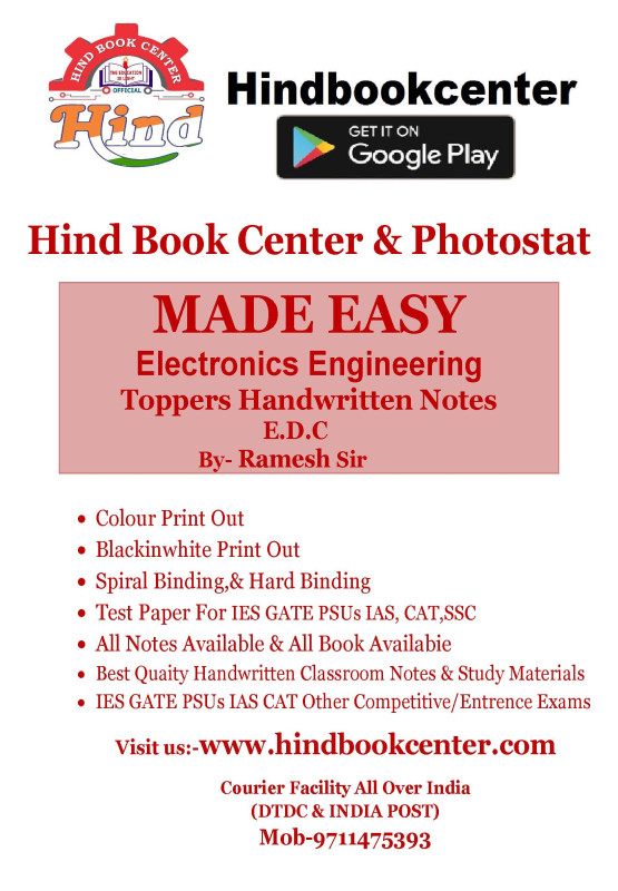 Electronics & Comm Printed Notes( Made Easy) : Electronic & Divice circuit By-Ramesh Sir