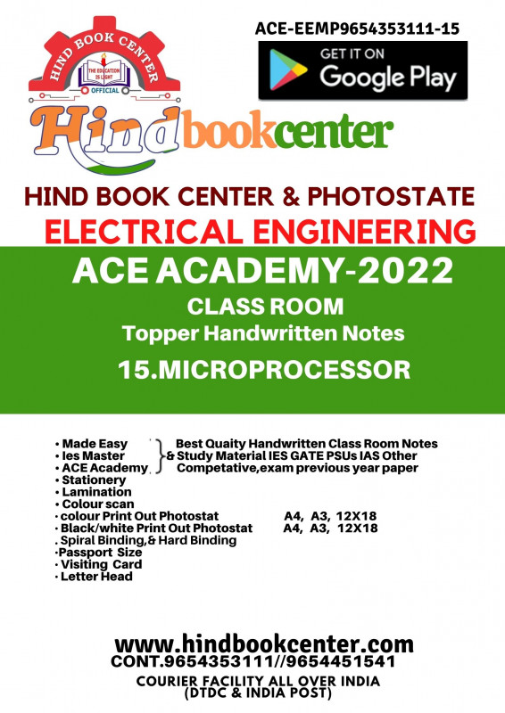 Electrical Engineering Handwritten Notes Microprocessor ACE ACADEMY
