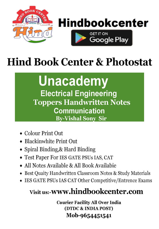 Communication System Written By-Vishal Sony Unacademy Handwritten Notes Electrical Engineering