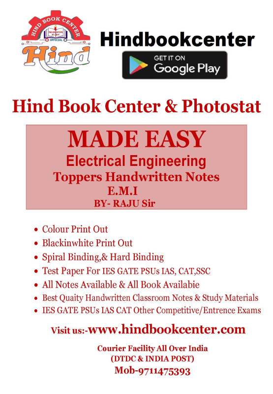Electrical Engineering Handwritten Notes Electrical Measurement Instrumentation BY-RAJU Sir MADE EASY