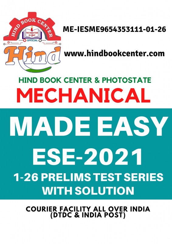 IES PRELIMS TEST SERIES 2021 : MECHANICAL ENGINEERING (1-26 Test ,Tech + Non-tech Subjectwise & Full Syllabus With Solution ) MADE EASY