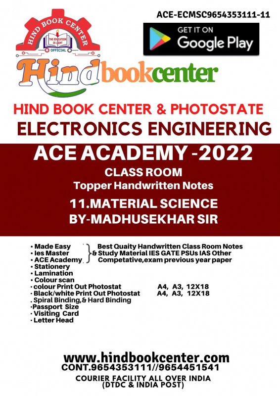 Electronics Engineering Handwritten Notes Material Science ACE ACADEMY