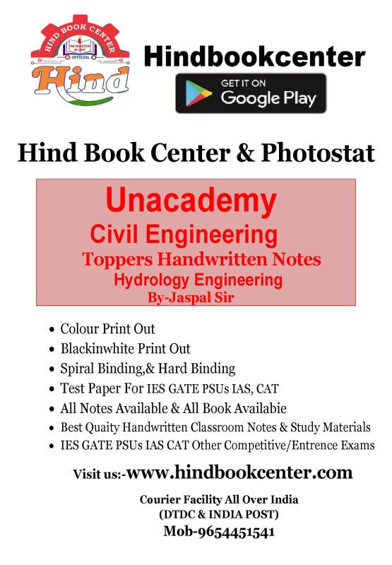 Hydrology Engineering By-Jaspal Sir Unacademy Handwritten Notes  Civil Engineering