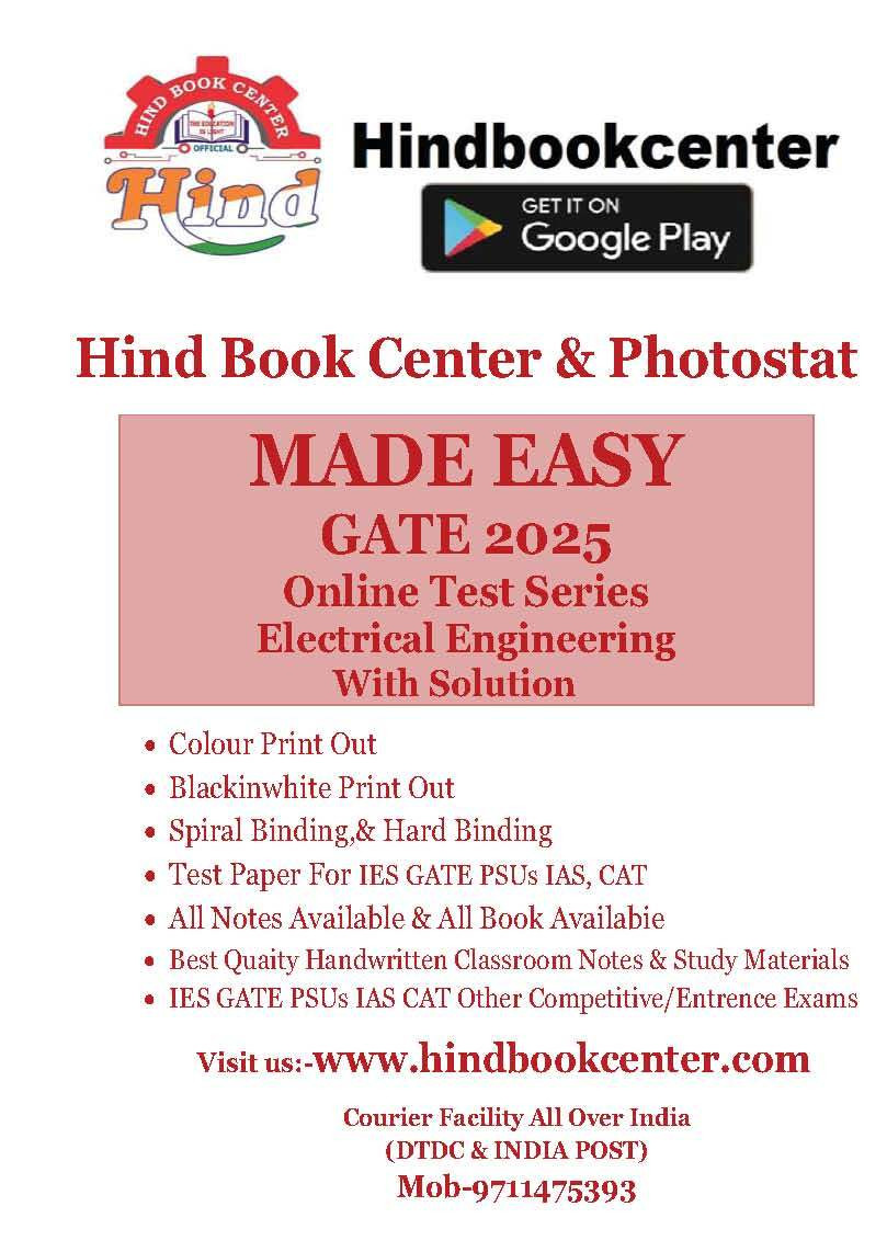 GATE 2025 TEST SERIES WITH SOLUTION ELECTRICAL ENGINEERING MADE EASY