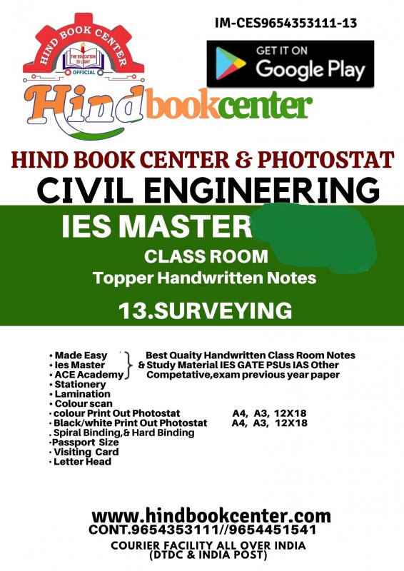 Surveying Civil Engineering Handwritten Notes [IES] [GATE] [PSU] By Ies Master
