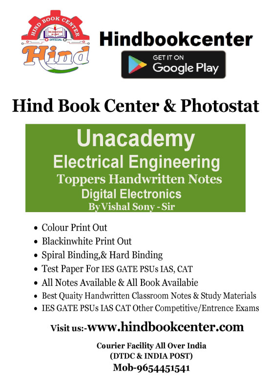 Digital Electronics Written By-Vishal Soni Sir Unacademy Handwritten Notes Electrical Engineering
