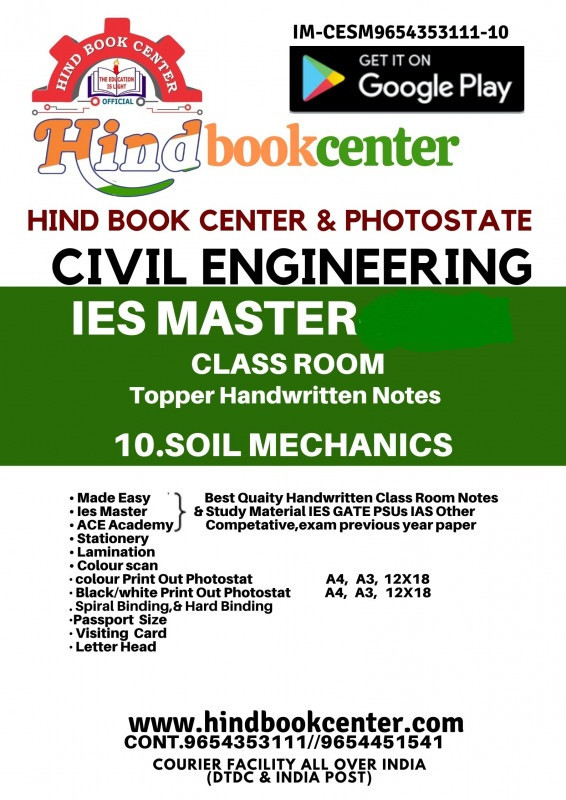 Soil Mechanics Civil Engineering Handwritten Notes [IES] [GATE] [PSU] By Ies Master