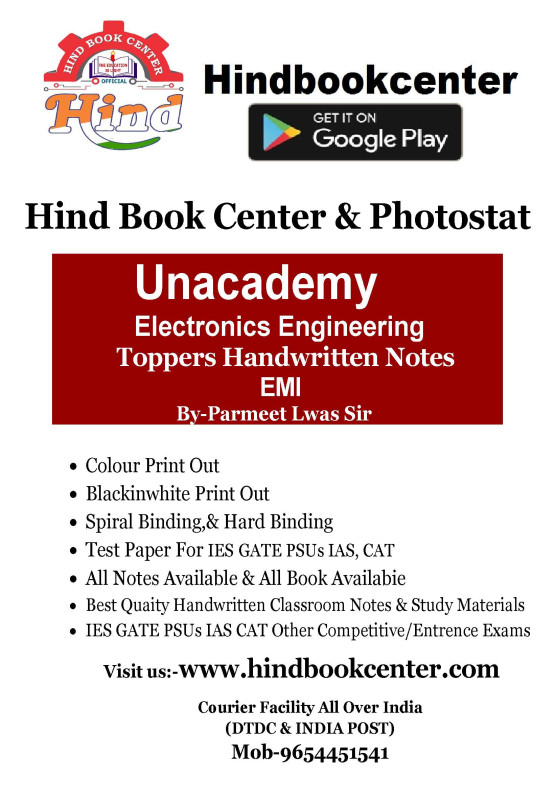 EMI Written By-Parmeet Lwas Sir Electronics Engineering Unacademy Handwritten Notes