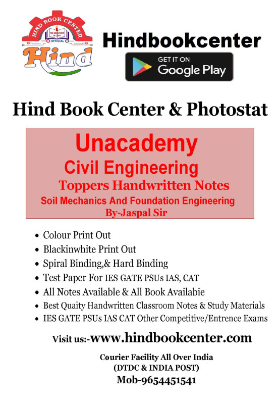 Soil Mechanics And Foundation Engineering By-Jaspal Sir Unacademy Handwritten Notes Civil Engineering