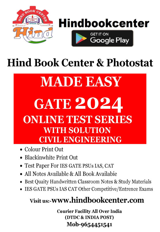 GATE 2024 TEST SERIES WITH SOLUTION CIVIL ENGINEERING MADE EASY