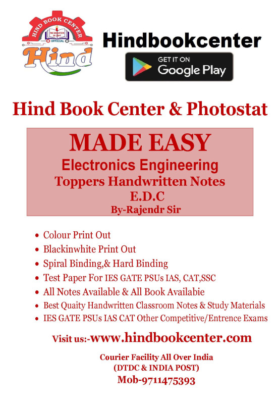 Electronics Engineering Handwritten Notes Made Easy : Electronic & Divice circuit By-Rajendr Sir