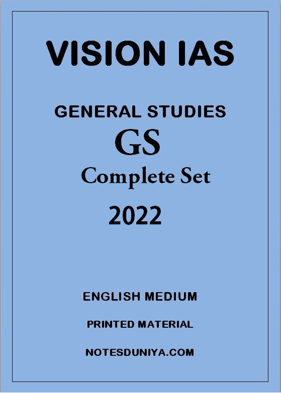 VISION IAS GENERAL STUDIES PRINTED MATERIAL FULL SET ENGLISH MEDIUM 2022-23