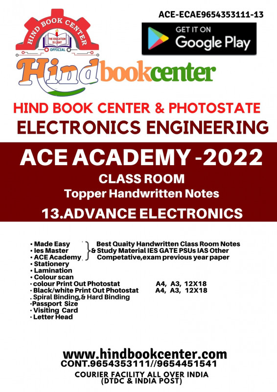 Electronics Engineering Handwritten Notes Advance Electronics ACE ACADEMY