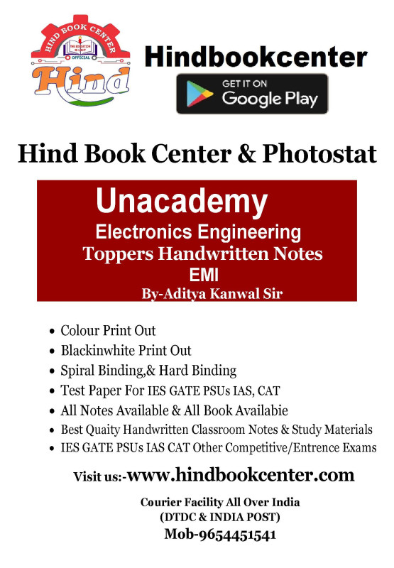 EMI Written By-Aditya Kanwal Sir Unacademy Handwritten Notes Electronics Engineering